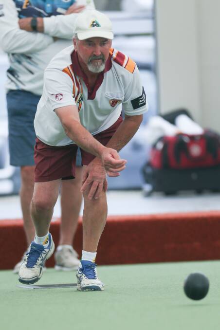 Getting it going: Timboon Maroon skip Arthur Finch. Picture: Chris Doheny 