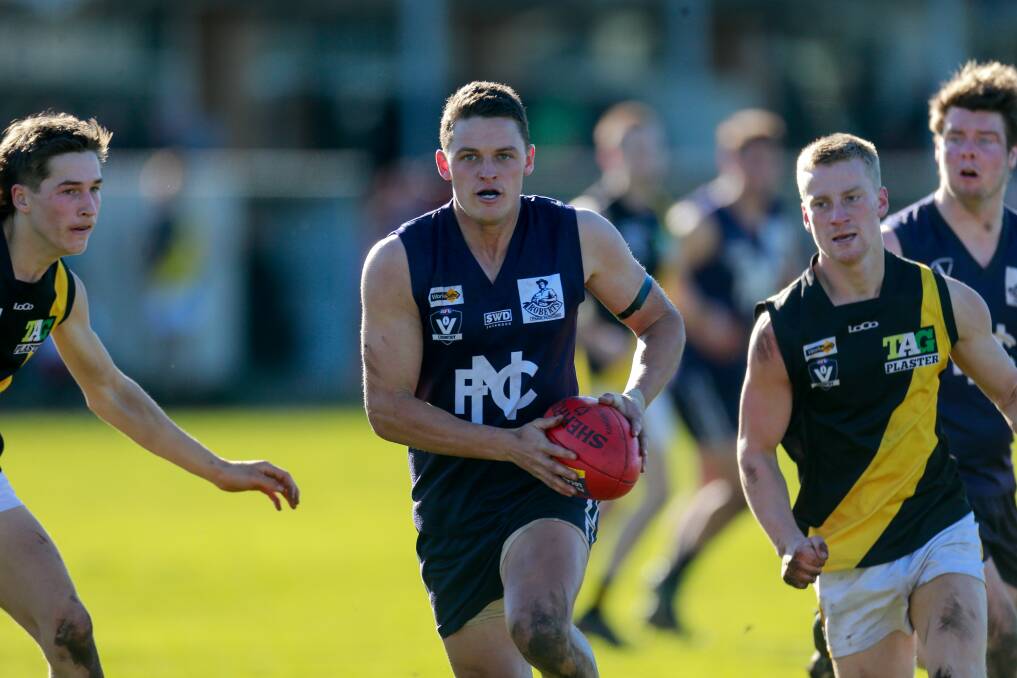 Best on: Nirranda's Ben Threlfall played out of his skin against Merrivale on Saturday. Picture: Anthony Brady