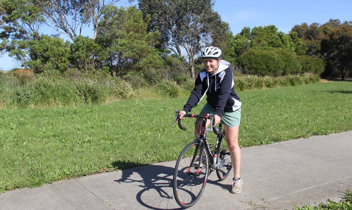 All set: Warrnambool's Renee Johnson ahead of the Couch to Coast Family Triathlon day on Saturday. Picture: Brian Allen