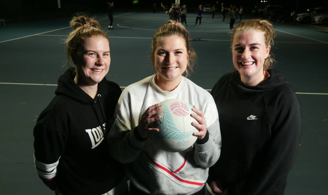 ENJOYING GAME: (L-R) Allansford sisters Sophie, Tessa and Cassie Jewell are excited for netball's return on Saturday. Picture: Chris Doheny 