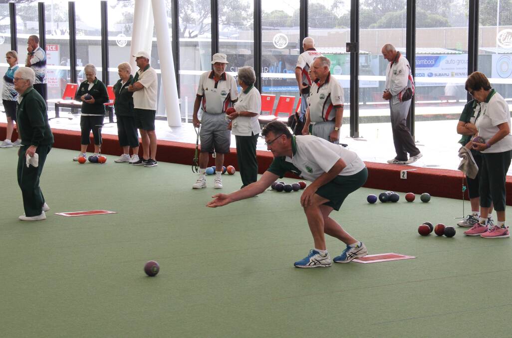 First time: City Memorial's Kevin Carlin played mid-week pennant bowls for the first time ever on Tuesday. Picture: Brian Allen