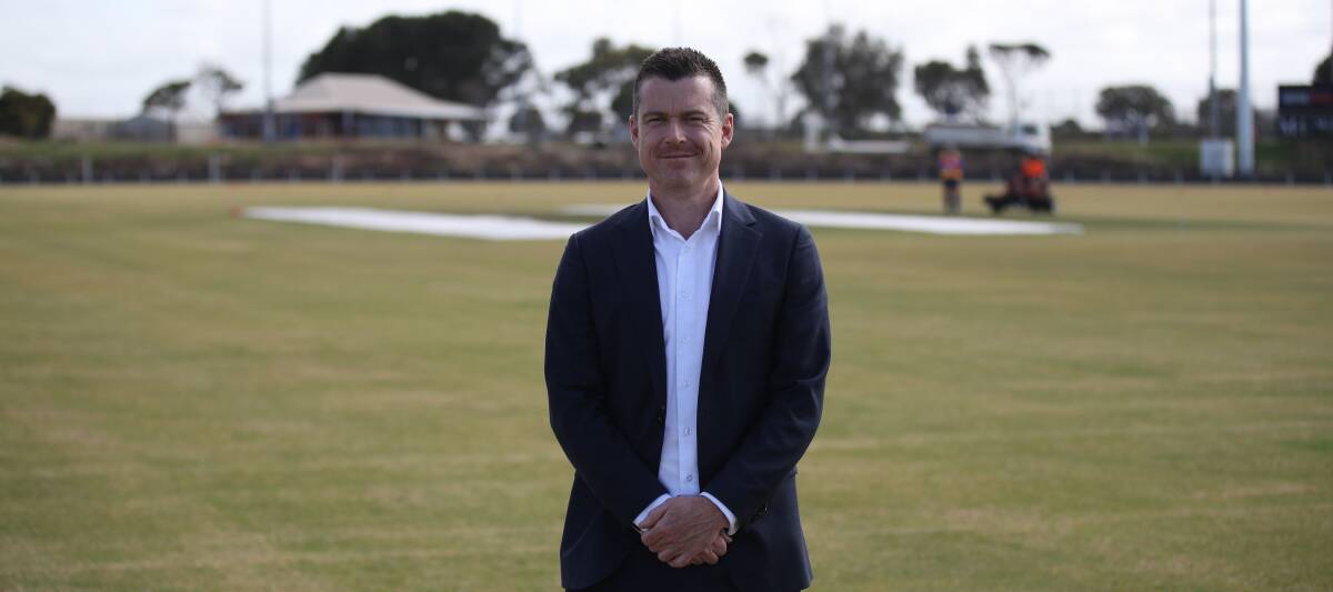 SPECIAL GUEST: New Head of AFL Victoria Ben Kavenagh at Warrnambool's Reid Oval. Picture: Brian Allen 