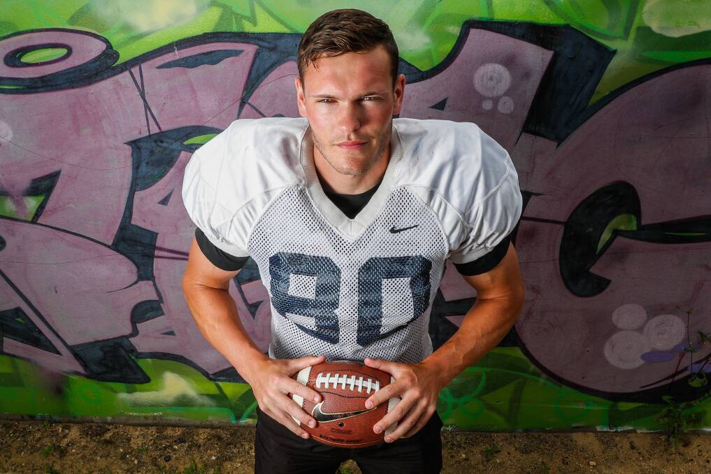 Up for the challenge: Jack Ansell is going to United States to pursue his dream of becoming an American football punter. Picture: Morgan Hancock 