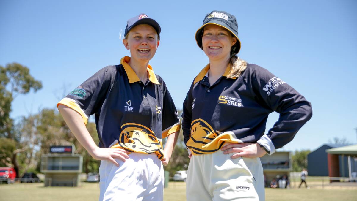 SOAKING UP EXPERIENCE: North Warrnambool Eels captain-coach Elle Kermond and her teammate Grace Butters at Bushfield on Sunday. Picture: Chris Doheny 