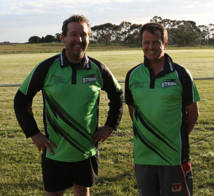 EXCITED FOR SEASON: Strikers assistant coach Paul Sheen and coach Daniel Pender. Picture: Brian Allen