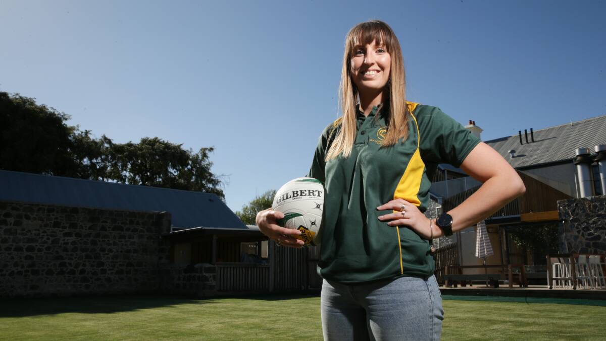 STEPPING UP: Jemmah Lynch, the new Old Collegians A grade netball coach, at her work the Oak and Anchor Hotel in Port Fairy. Picture: Chris Doheny