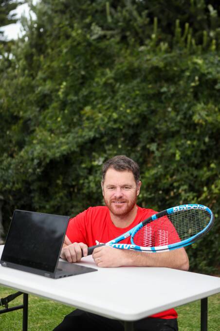 Innovative: Club professional coach Andrew Crawford has started running virtual tennis lessons. Picture: Morgan Hancock 