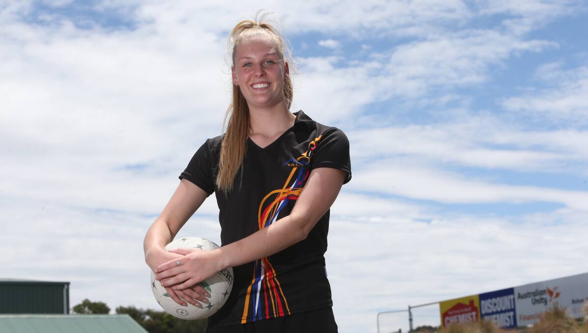 At home: South Warrnambool's Ally Mellblom has been selected for the 19 and under Ariels netball team in the Victorian Netball League. Picture: Mark Witte