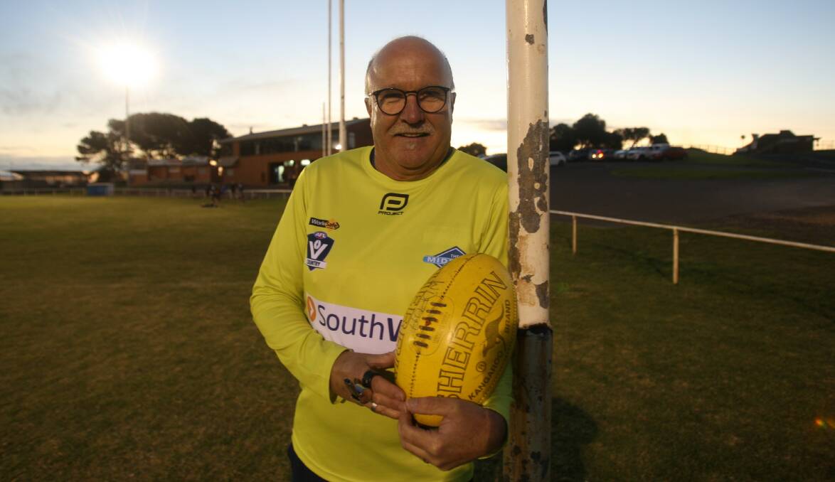 Time to celebrate: Malcolm Clapp will umpire his 250th match for the Warrnambool and District Football Umpires Association on Saturday. Picture: Sean Hardeman 