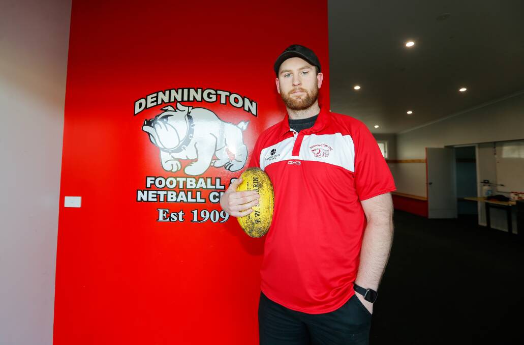 ON BOARD: Dennington recruit Josh Lock is set to play centre half-forward in 2022. He has returned to the club after a break from footy. Picture: Anthony Brady 