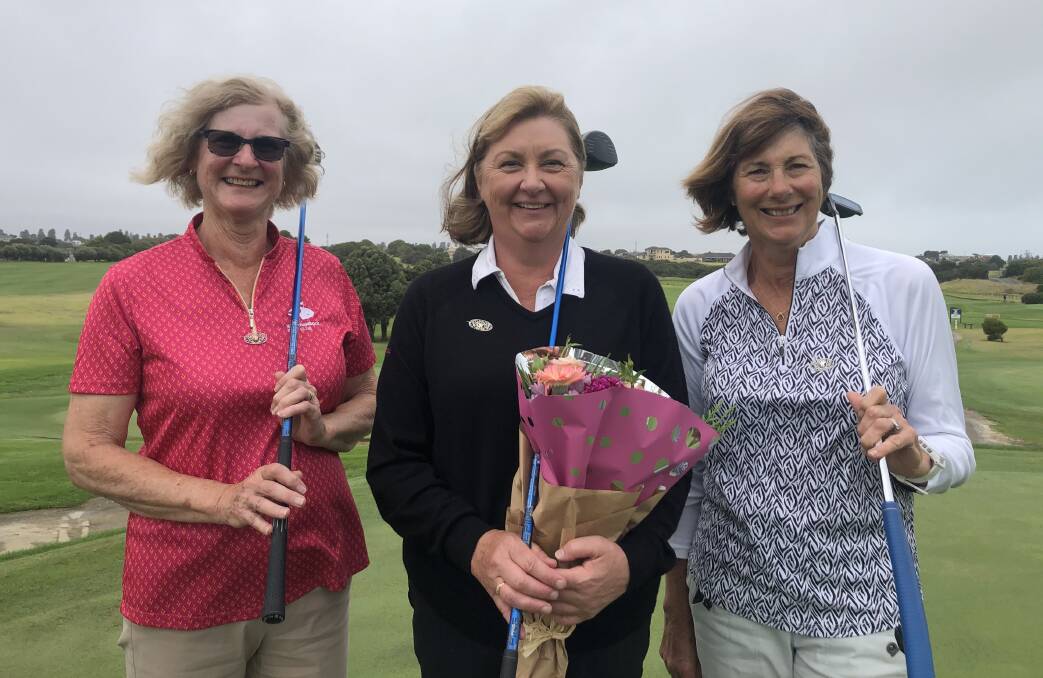 Winners: Jenny Day (C grade), Debbie Rix (A grade) and Sue Haylock (B grade) had success at the Warrnambool Golf Club women's championships. Picture: Brian Allen