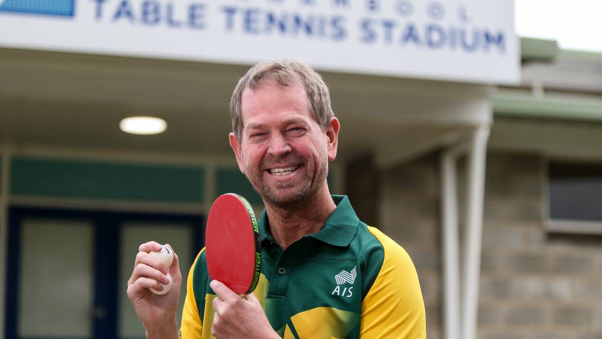 An honour: Warrnambool table tennis player Simon Johnson won the 2019 Ted Sokolowski Award for Veteran Male of the Year. Picture: Anthony Brady