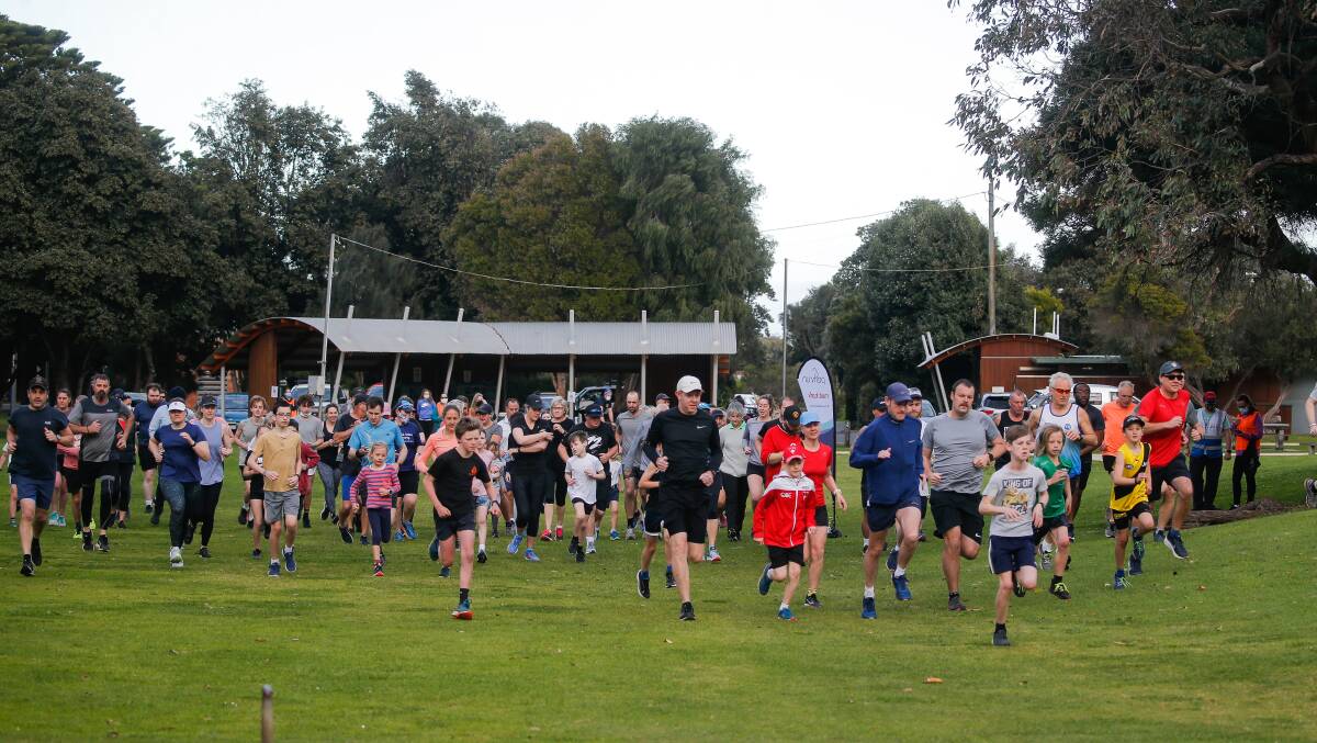 OFF AND RACING: Runners and walkers take off at Warrnambool parkrun in September. Picture: Anthony Brady 