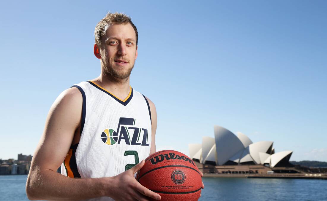 Big name: Australian representative and Utah Jazz forward Joe Ingles participated in a question and answer session with Warrnambool Junior Basketball. Picture: Getty Images