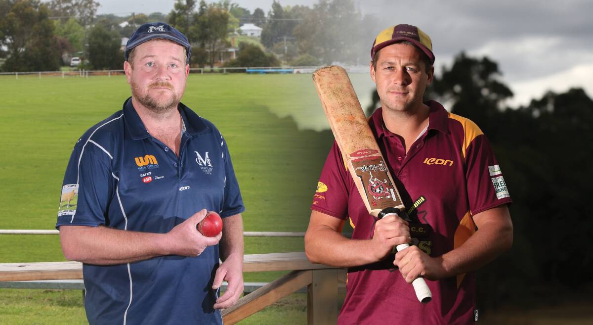 The big dance: Mortlake skipper Todd Robertson and Pomborneit captain Grant Place are all set for the twenty20 grand final on Sunday. Pictures: Mark Witte 