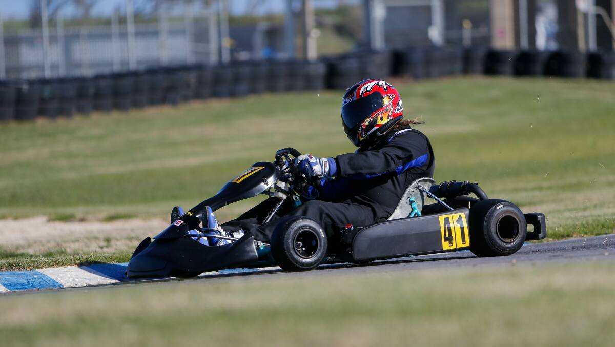 TRACK OPEN: Matthew Fry at a Warrnambool Kart Club event last year. Picture: Anthony Brady 