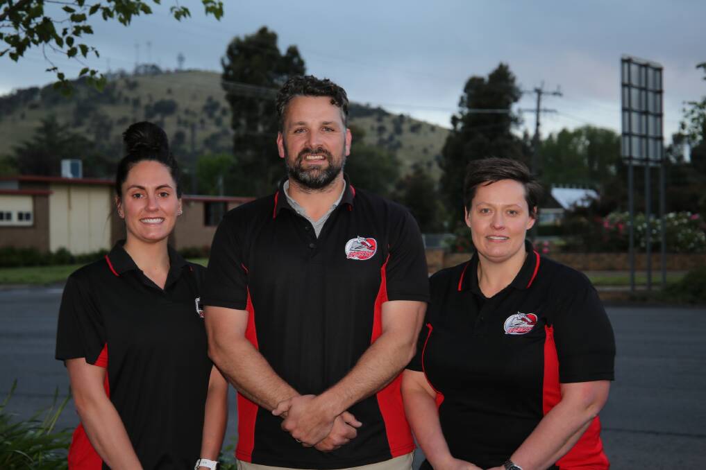 Leaders: Penshurst's new A grade coach Michayla McRae, new senior football coach Cameron Penny and B grade coach Jess Roll. Picture: Tracey Kruger