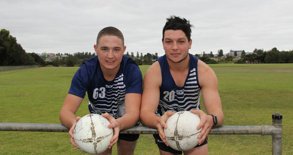 New Blues: Nirranda recruits Josh Folkes and Sam McLean have joined the club for season 2020. Picture: Brian Allen