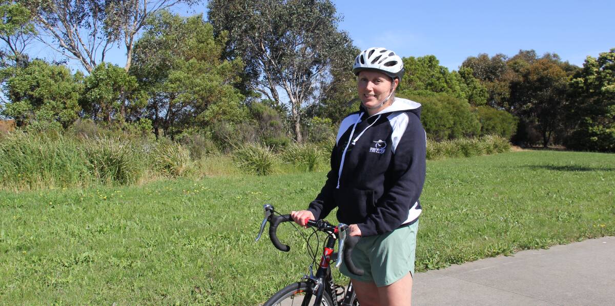 Ready to roll: Warrnambool Tri Club's Renee Johnson is all set for the club's Couch to Coast Family Triathlon day on Saturday. Picture: Brian Allen