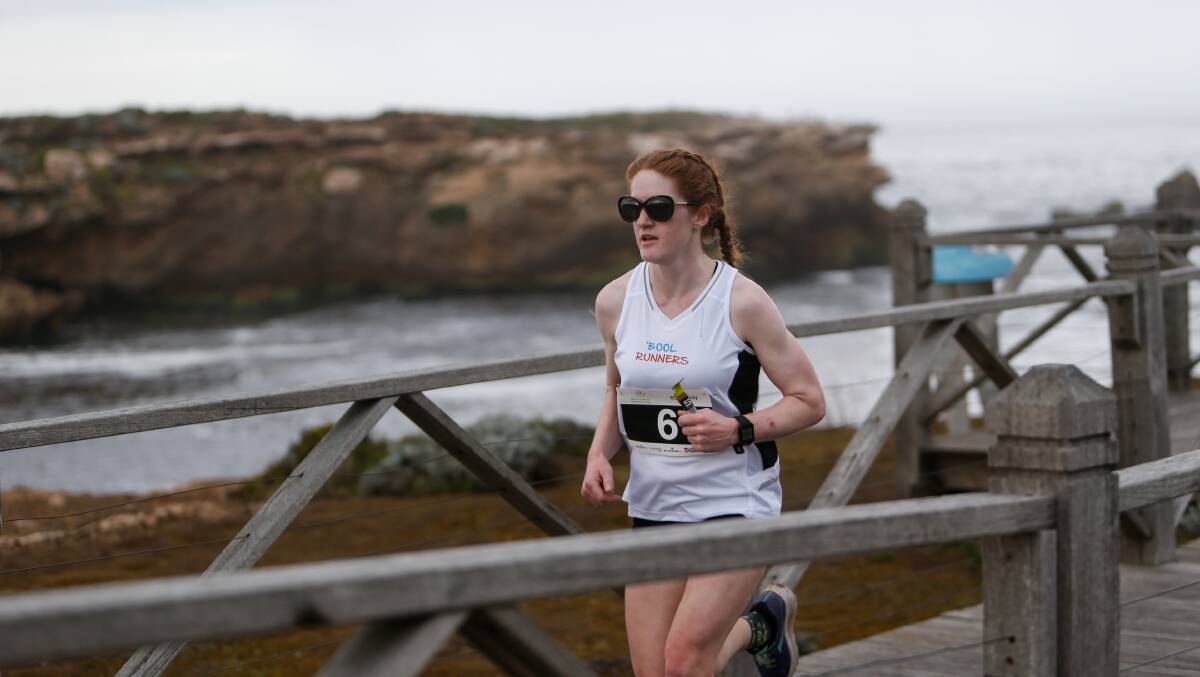 Another strong performance: Rachel Ayres (23.09) finished with the fastest female time in the virtual handicap race. Picture: Anthony Brady
