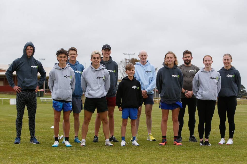 RACE TIME: Duynhoven Perry Sprinting athletes who are competing at this weekend's Warrnambool and Terang Gifts. Races are at Friendly Socities' Park on Saturday and Terang Recreation Reserve on Sunday. Pictures: Emma Stapleton 