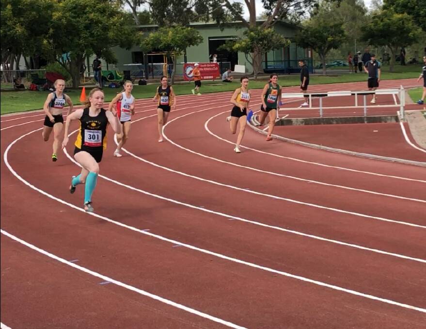 Gold: Warrnambool's Grace Kelly won the under 16 200 metres at the Victorian Country Championships in Geelong on Monday. Pictured: Supplied