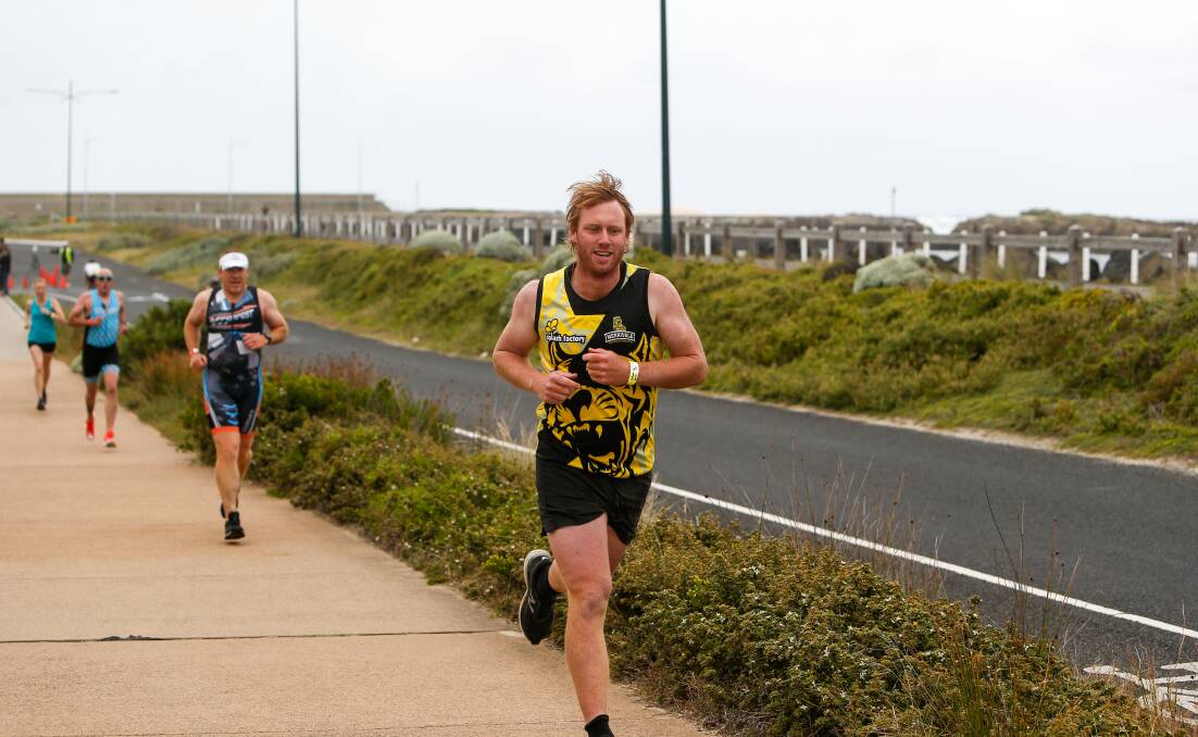 TIGERS ON TRACK: Merrivale's Manny Sandow during the Warrnambool Tri Club's Foreshore Triathlon earlier this year. Picture: Anthony Brady