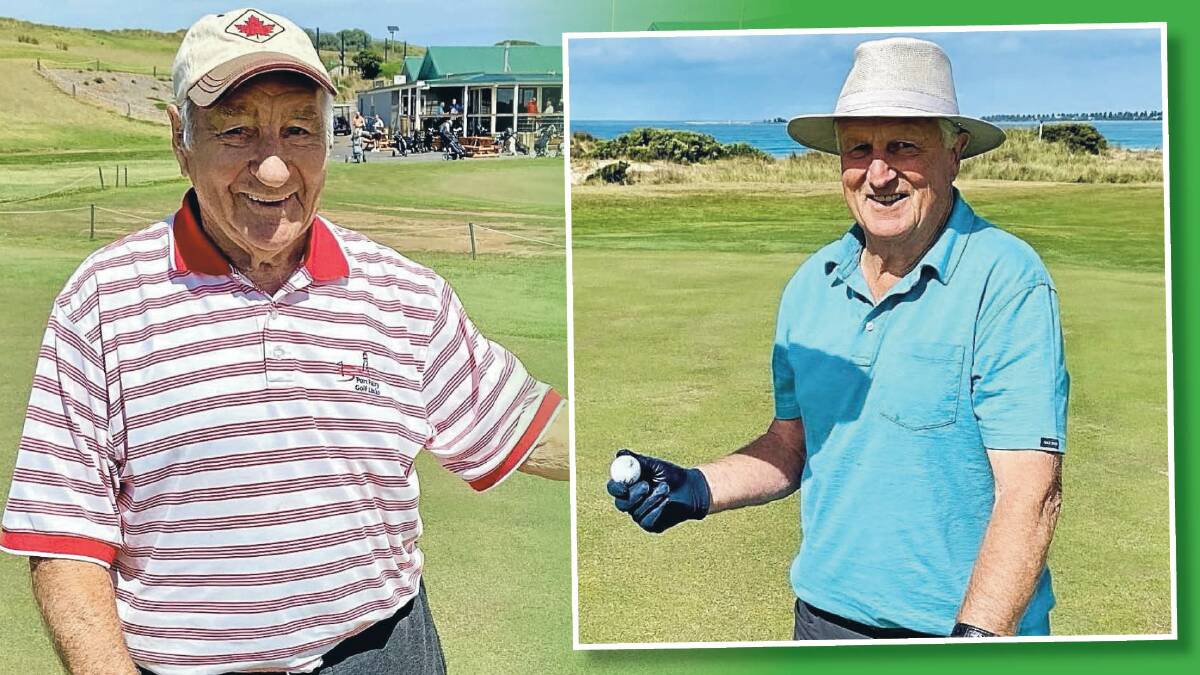 Perfect shots: Colin Lynch and Graeme Carbury achieved hole-in-ones at Port Fairy Golf Club on Wednesday. 