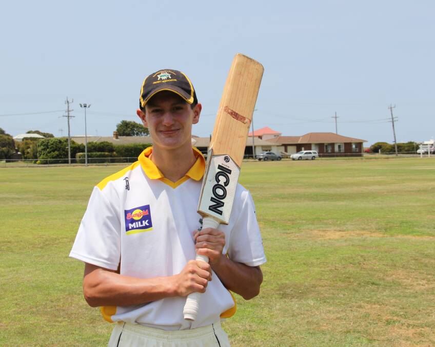 Promising youngster: Warrnambool Gold's Fletcher Cozens has made three half-centuries during under 17 country week. Picture: Brian Allen