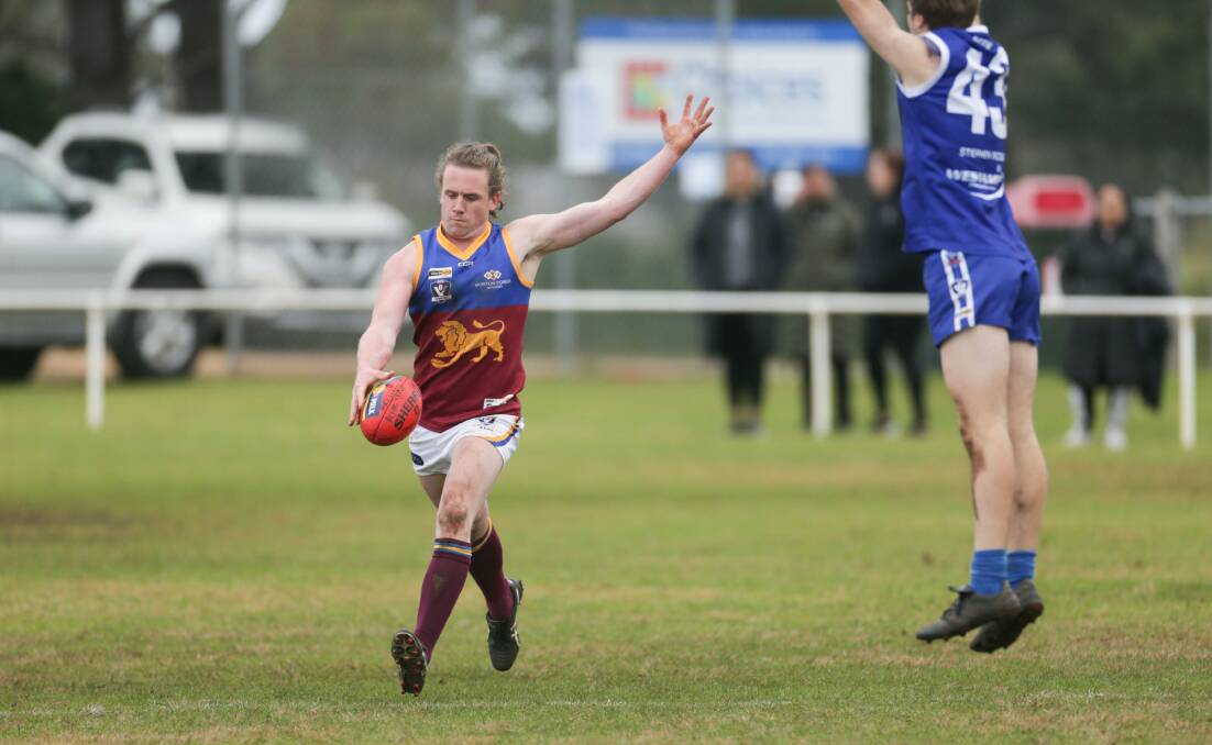 Big day out: South Rovers' Abel Farrell booted six goals on Saturday against Russells Creek. The Lions won by 27 points at Mack Oval. Picture: Chris Doheny 