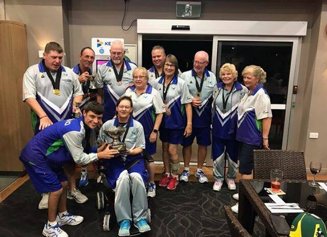 Winning team: The Victorian team which won the Interstate Aggregate Trophy at the Multi-Disability Lawn Bowls National Championships in Mackay. Cavendish's Alison East was part of the team.