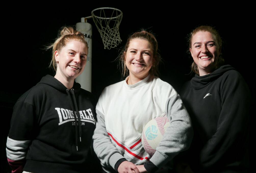 SISTERS: (L-R) Allansford senior players Sophie, Tessa and Cassie Jewell are excited for netball's return on Saturday. Picture: Chris Doheny 