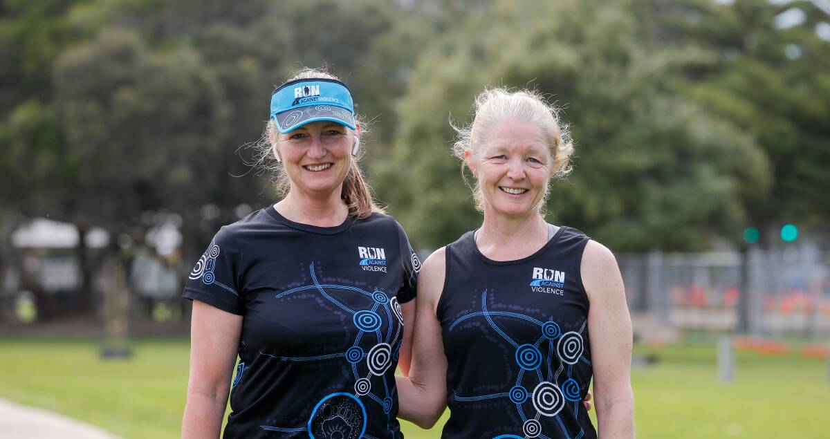 TEAM EFFORT: Kellie Mentha and Alison Hovey are participating in the Run Against Violence virtual event which raises awareness about domestic violence. They're pictured at Warrnambool parkrun. Picture: Anthony Brady