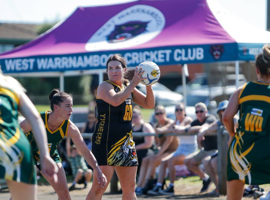 Experienced Tiger: Merrivale premiership player Nicole Ferguson is playing well in defence again this year. Picture: Anthony Brady