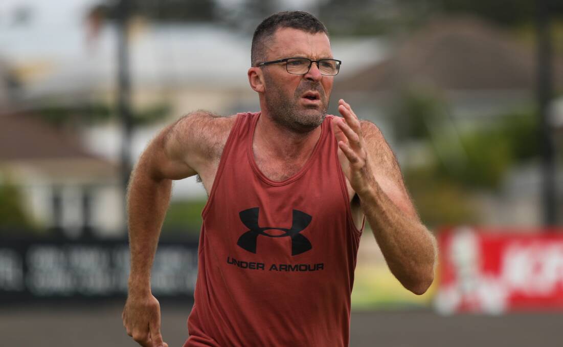 Fine-tuning: Timboon's Josh Drysdale at DPS training this week. He's preparing for the Warrnambool Gift on January 2. Picture: Morgan Hancock 