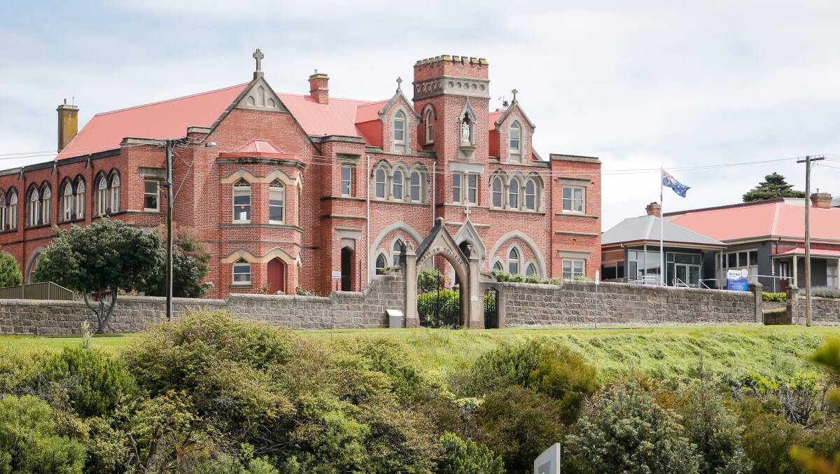 IMPRESSIVE STRUCTURE: The historic Loreto convent, now part of Bayview College, in Portland. It's on the cliff overlooking the scenic Nun's Beach. Picture: Anthony Brady 