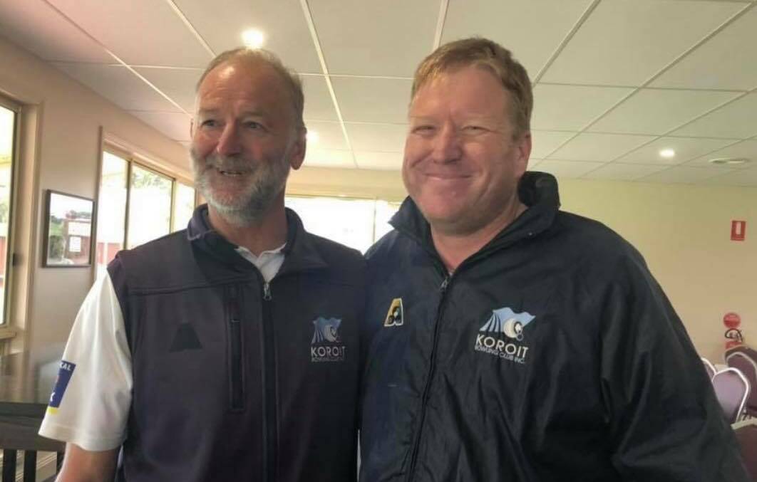 Team: Koroit Bowls Club's Wayne Cooper and Les Johnson are playing in the men's pairs in State Champions Week. 