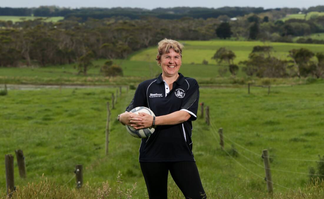 AT HOME: New Allansford A grade netball coach Rachel Mungean on her farm at Timboon West. Picture: Chris Doheny 