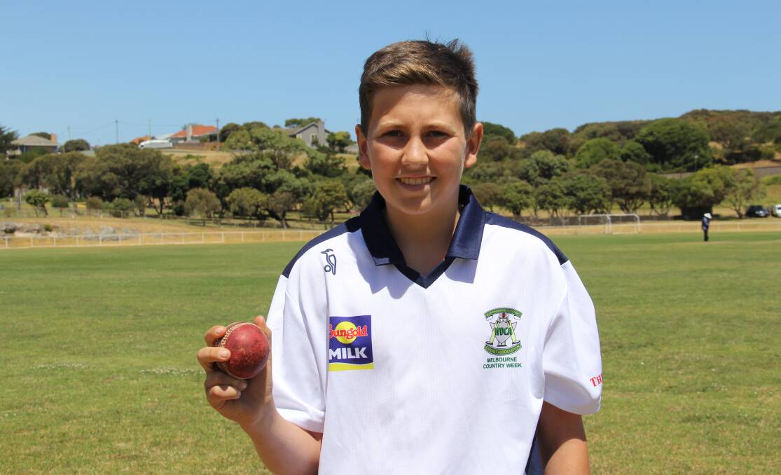 Spinner: Allansford Gators' Patrick Hewson, 15, is playing for Warrnambool Blue in Country Week. Picture: Brian Allen