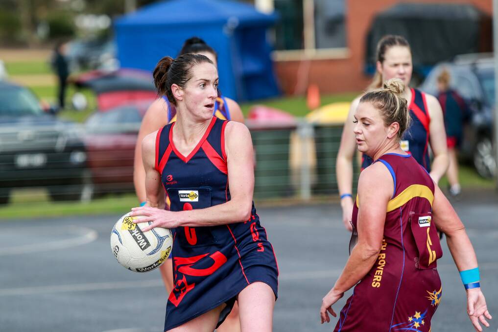 In control: Timboon Demons centre Mellissa McKenzie against South Rovers. Picture: Anthony Brady
