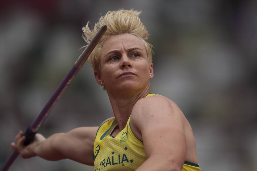 INTO THE FINAL: Casterton product Kathryn Mitchell competes in the women's javelin throw qualifications at the Tokyo Olympics. Picture: AP Photo/Matthias Schrader