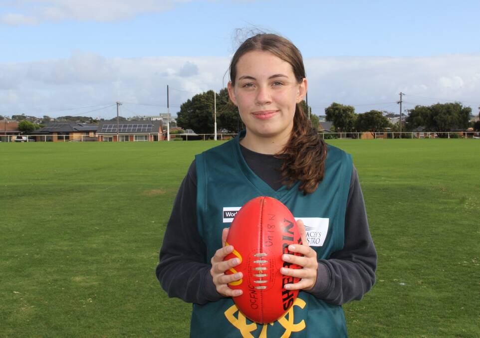 Players needed: Old Collegians under 18 girls player Breanna Coppin, 15, at training. Picture: Brian Allen