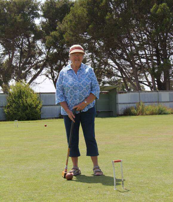 Enjoying the game: Kathleen Roache has been playing at Warrambool City Croquet Club for the past two years. Picture: Brian Allen