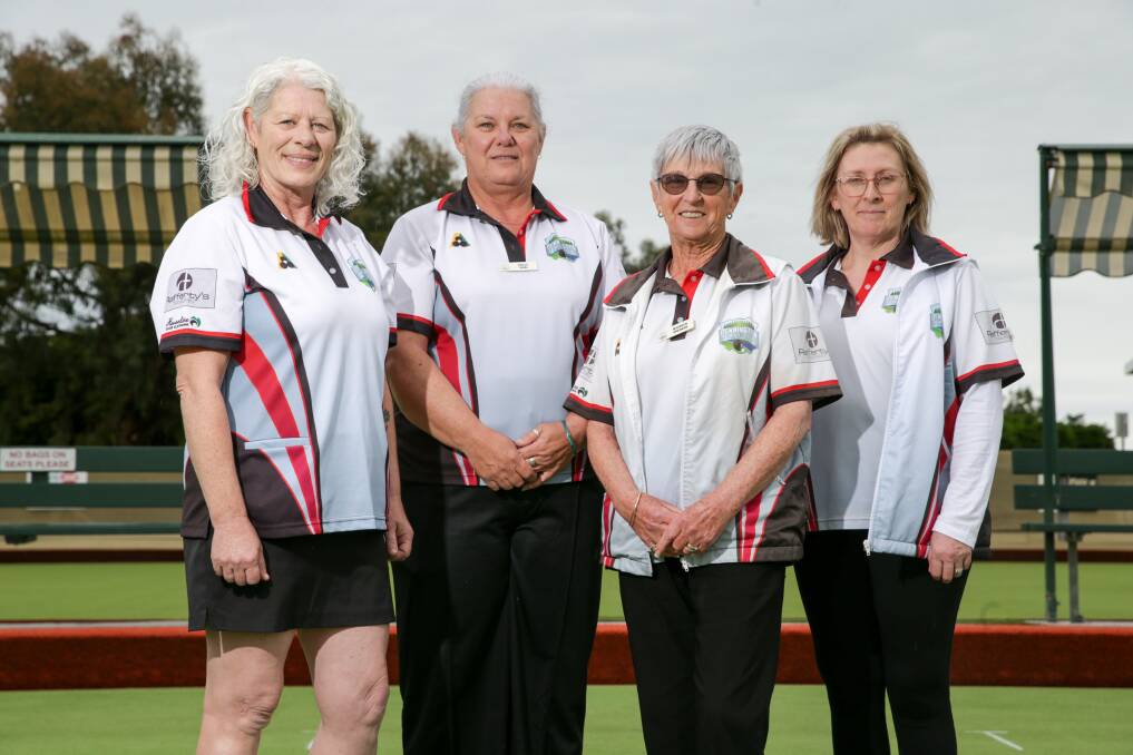 SIGNIFICANT MOMENT: Dennington Bowls Club's Sheridan Barling (skipper), Polly Rabl (third), Maureen Drennan (second) and Gayle Swanson (lead). Picture: Chris Doheny 