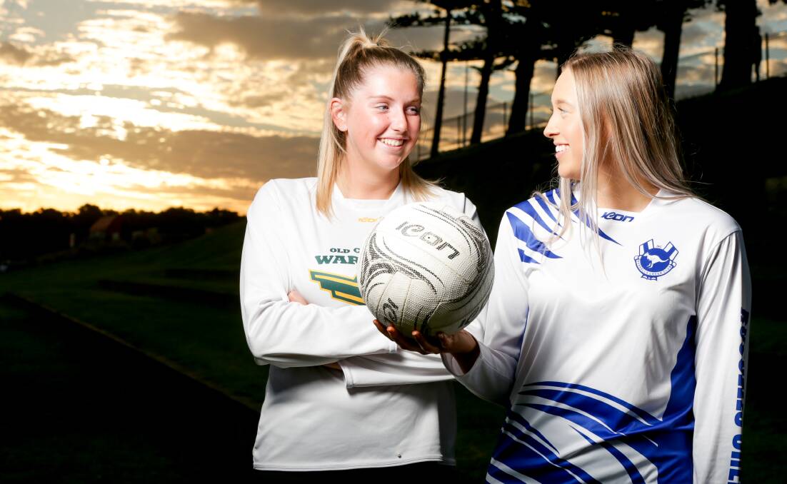 You ready?: Old Collegians' Chelsea Quinn and Russells Creek's Ashlea Ferguson are playing against each other this weekend in WDFNL A grade. Picture: Chris Doheny 