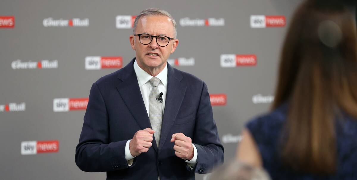 Opposition Leader Anthony Albanese speaks during the first leaders' debate. Picture: AAP 