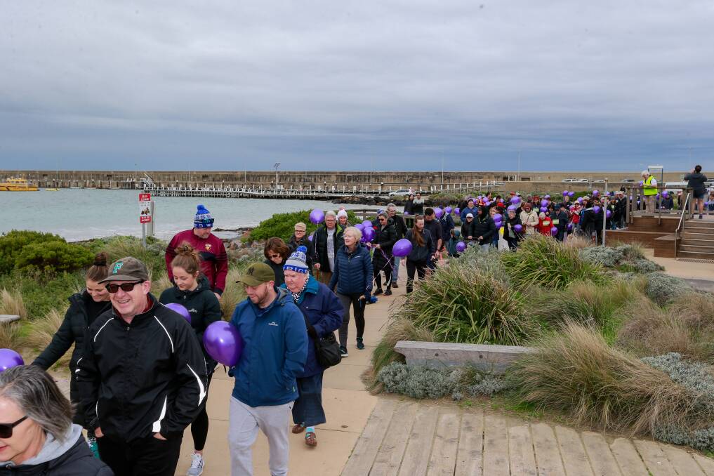 Walkers hit the pavement at last year's Parkinson's Support Group Walk in Warrnambool.