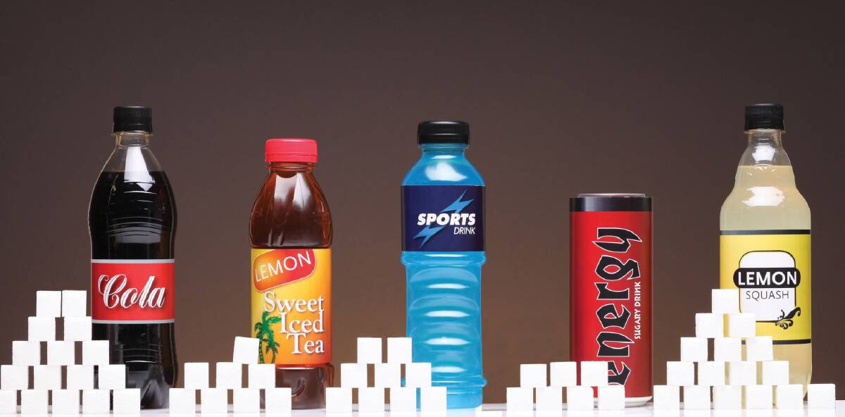 SWEET:  This Cancer Council photo shows the number of teaspoons in each of these generic sugary drinks.