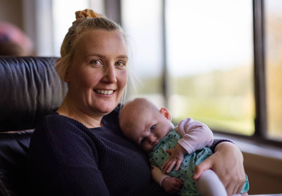 Dixie's Natalie Williamson with her 10-week-old daughter Lara. Picture by Sean McKenna