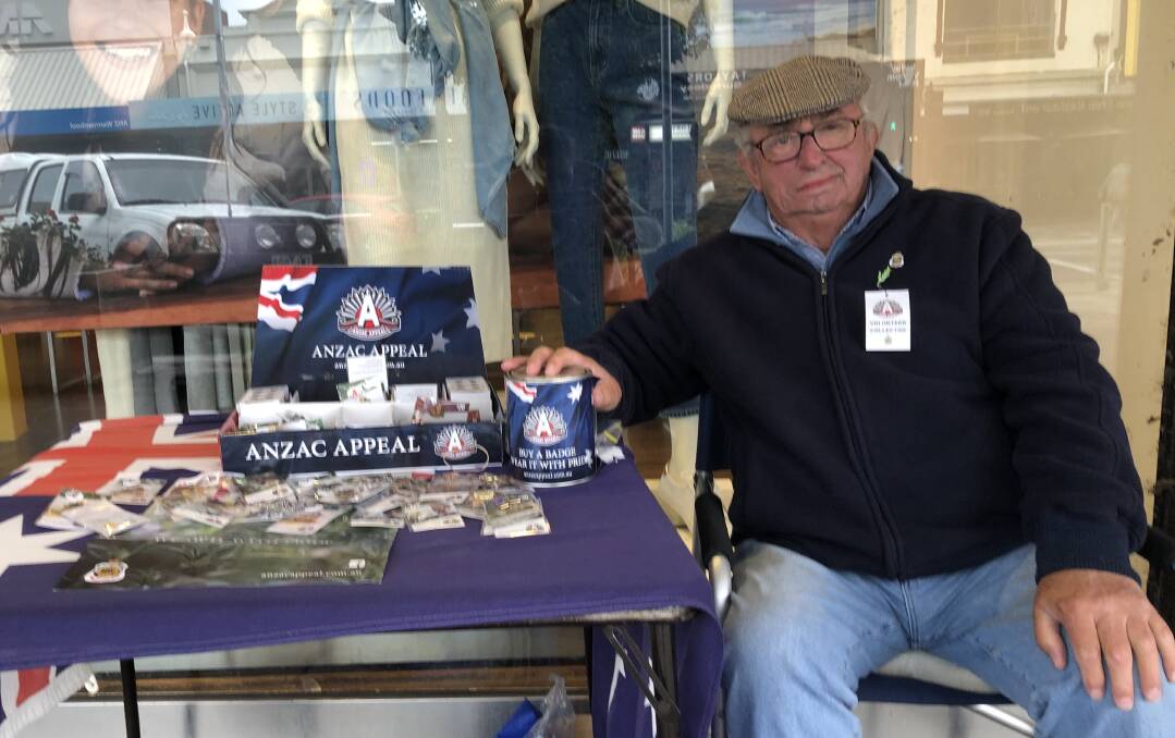 DEDICATED: For more than 40 years Des Brown, from Warrnambool, has sold Anzac Day badges in Liebig Street and is looking forward to the return of the dawn service.